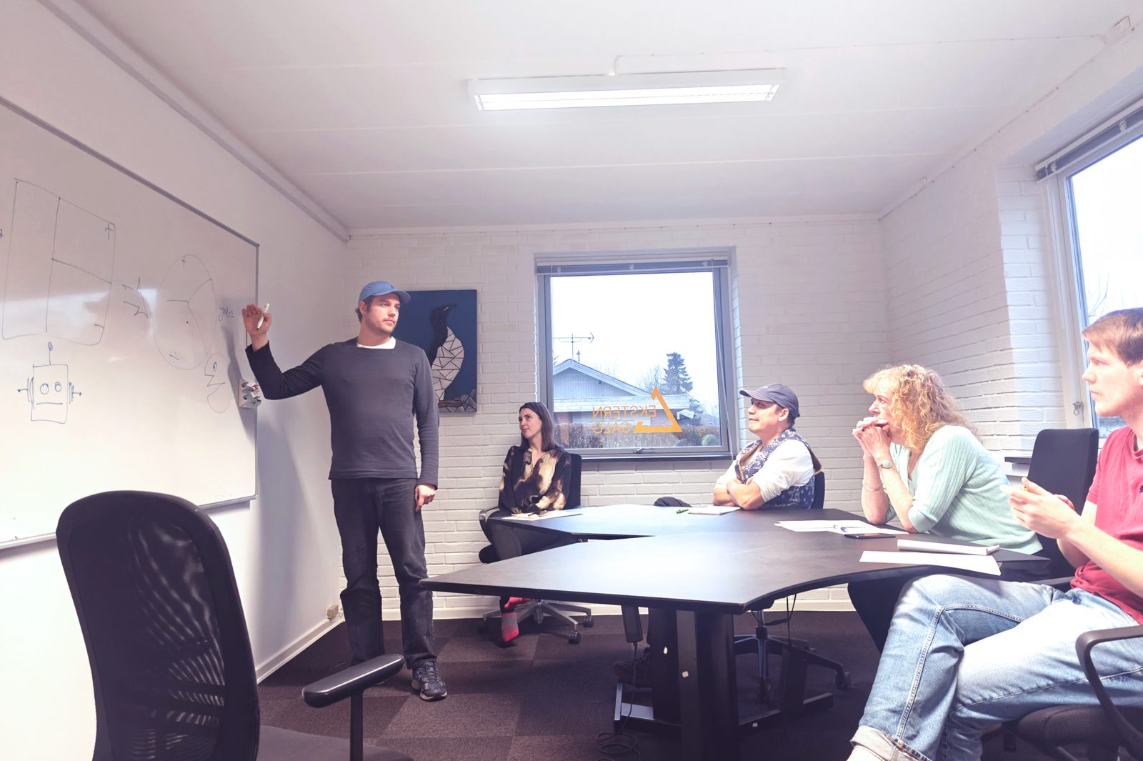Stemningsbillede fra en almindelig arbejdsdag på House of Leads' kontor i Aarhus
